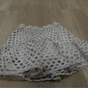 Zara Girls White Eyelet Skirt size 11-12
